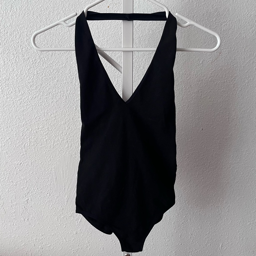 American apparel, halter body suit black